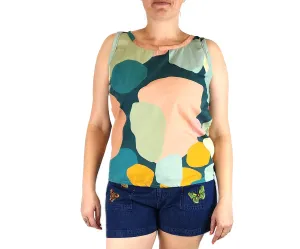 Rummage Style colourful sleeveless top size 14