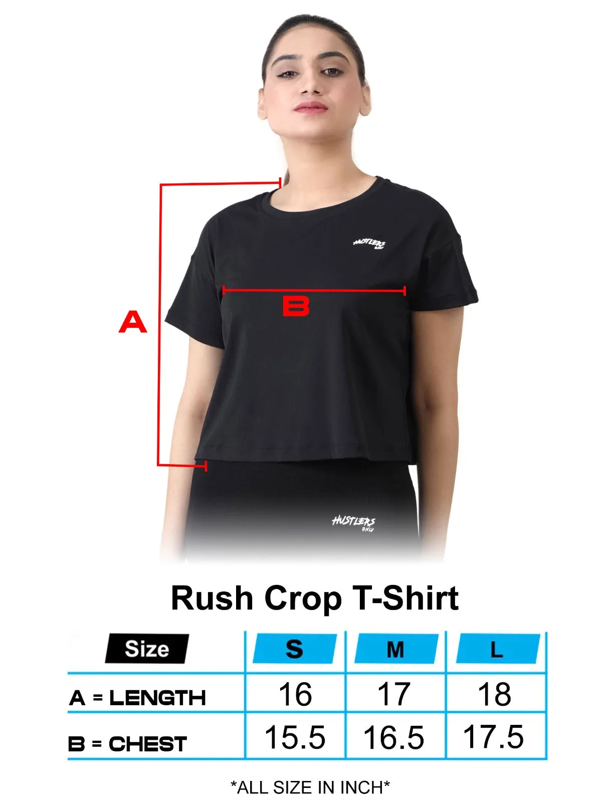 Rush Crop T-Shirt-Black