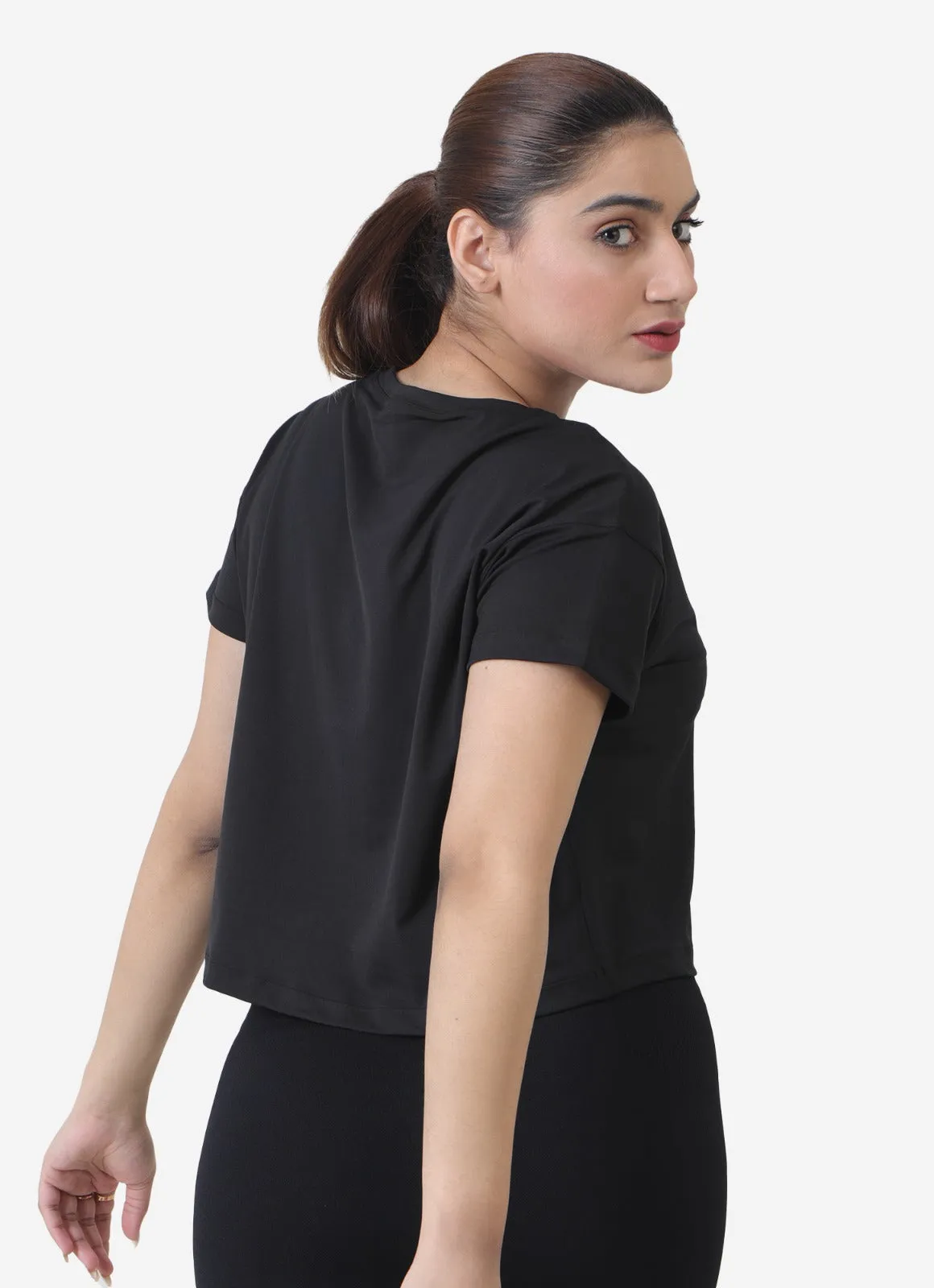 Rush Crop T-Shirt-Black