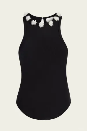 Sequin Dot Lizzie Tank Top in Black