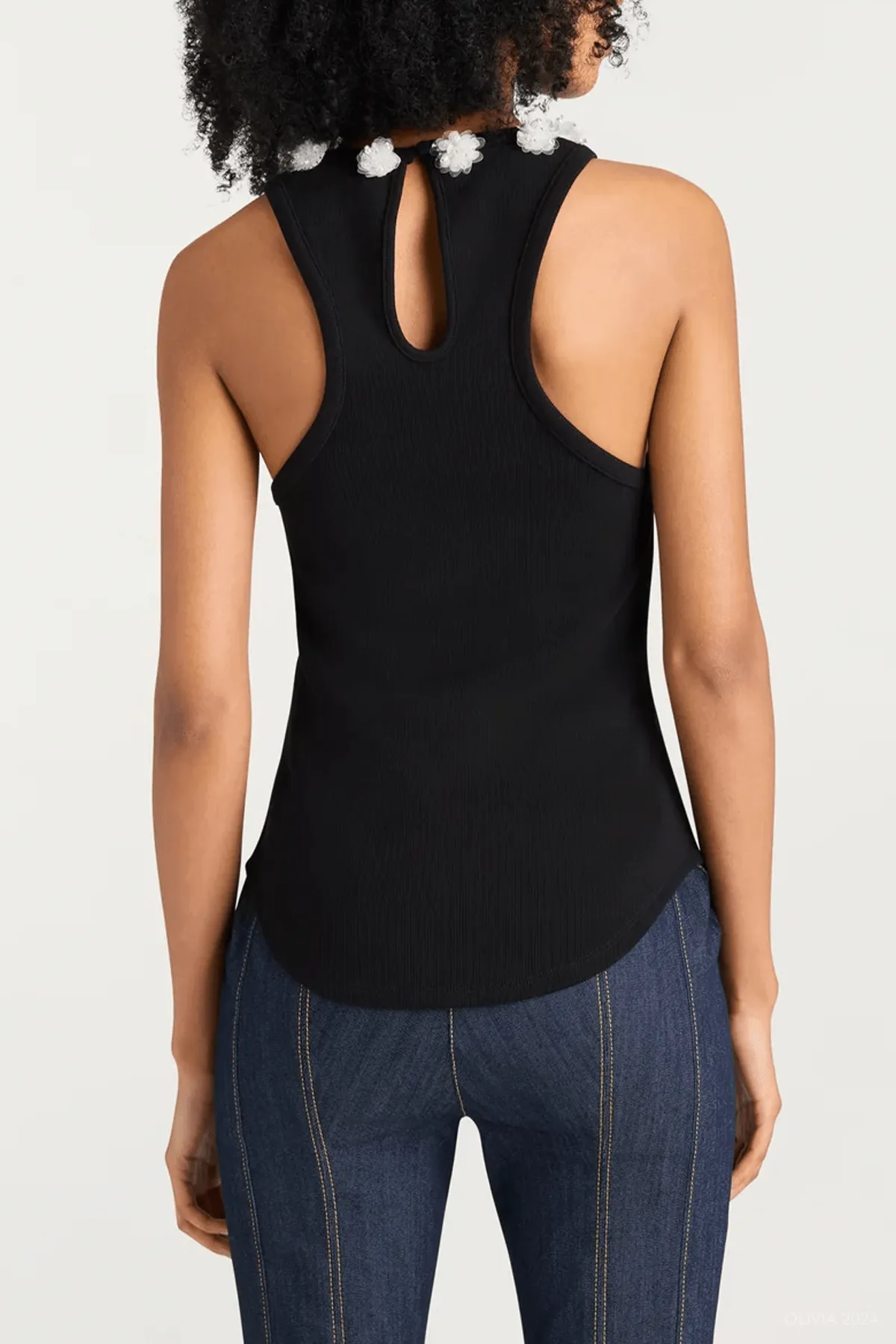 Sequin Dot Lizzie Tank Top in Black