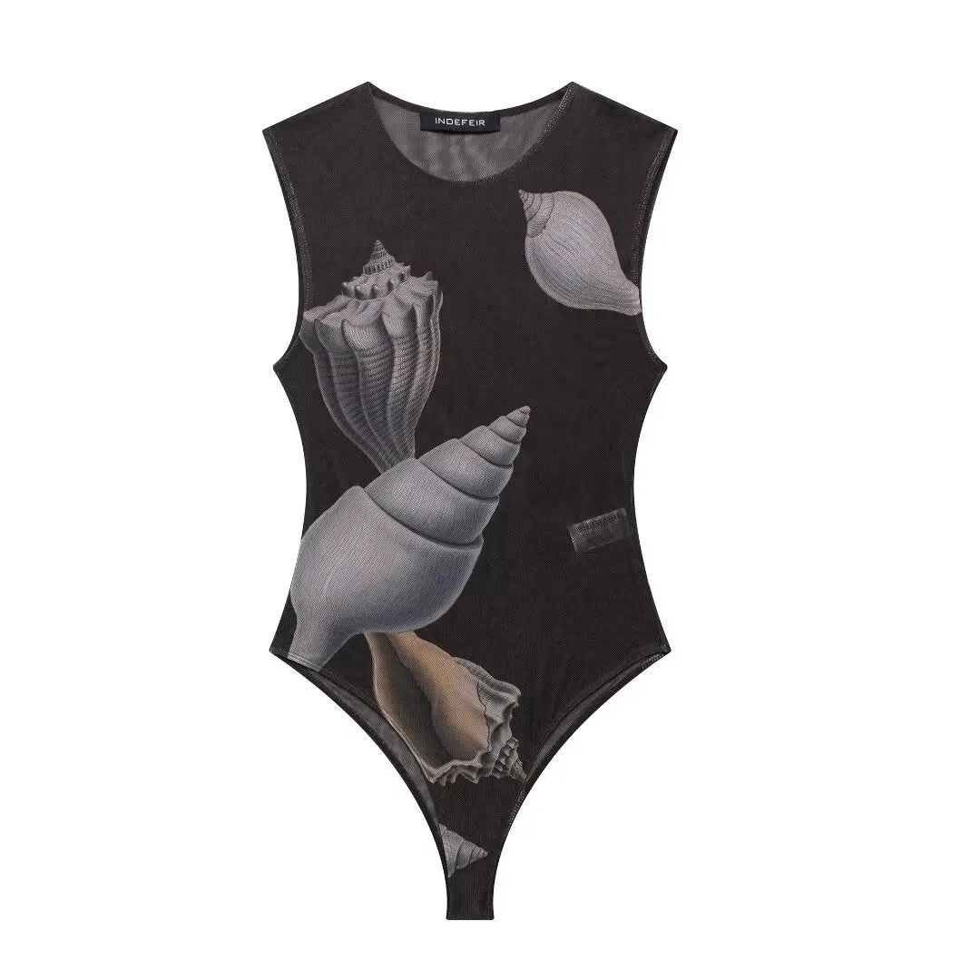 Sleeveless Crew Neck Shell Bodysuit