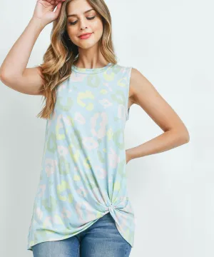 Sleeveless Print Knot Top Collection