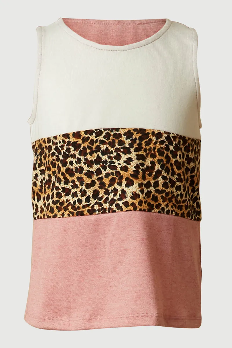 Smithsonian Cheetah Print Block Knit Tank