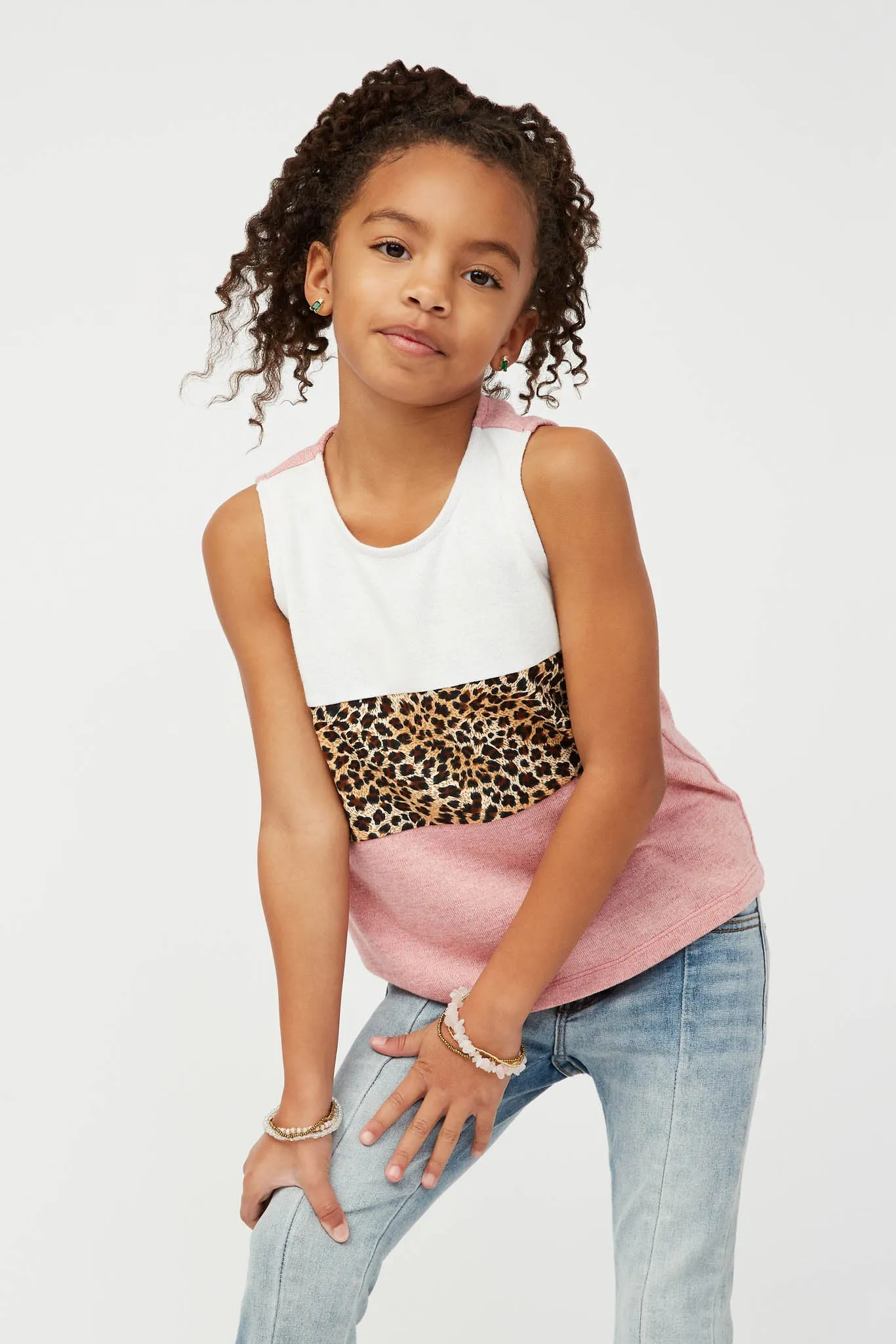 Smithsonian Cheetah Print Block Knit Tank