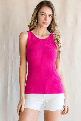 Solid Knit Sleeveless Top