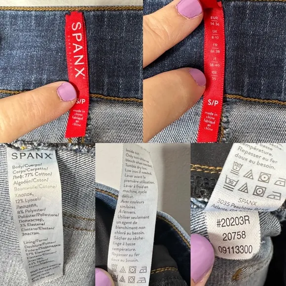 SPANX Distressed Skinny Pull On Jeans
