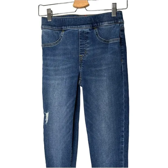 SPANX Distressed Skinny Pull On Jeans