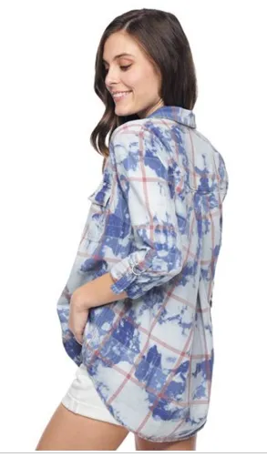 Splendid Casta Plaid Long Sleeve Shirting Top | Sunfade |SALE