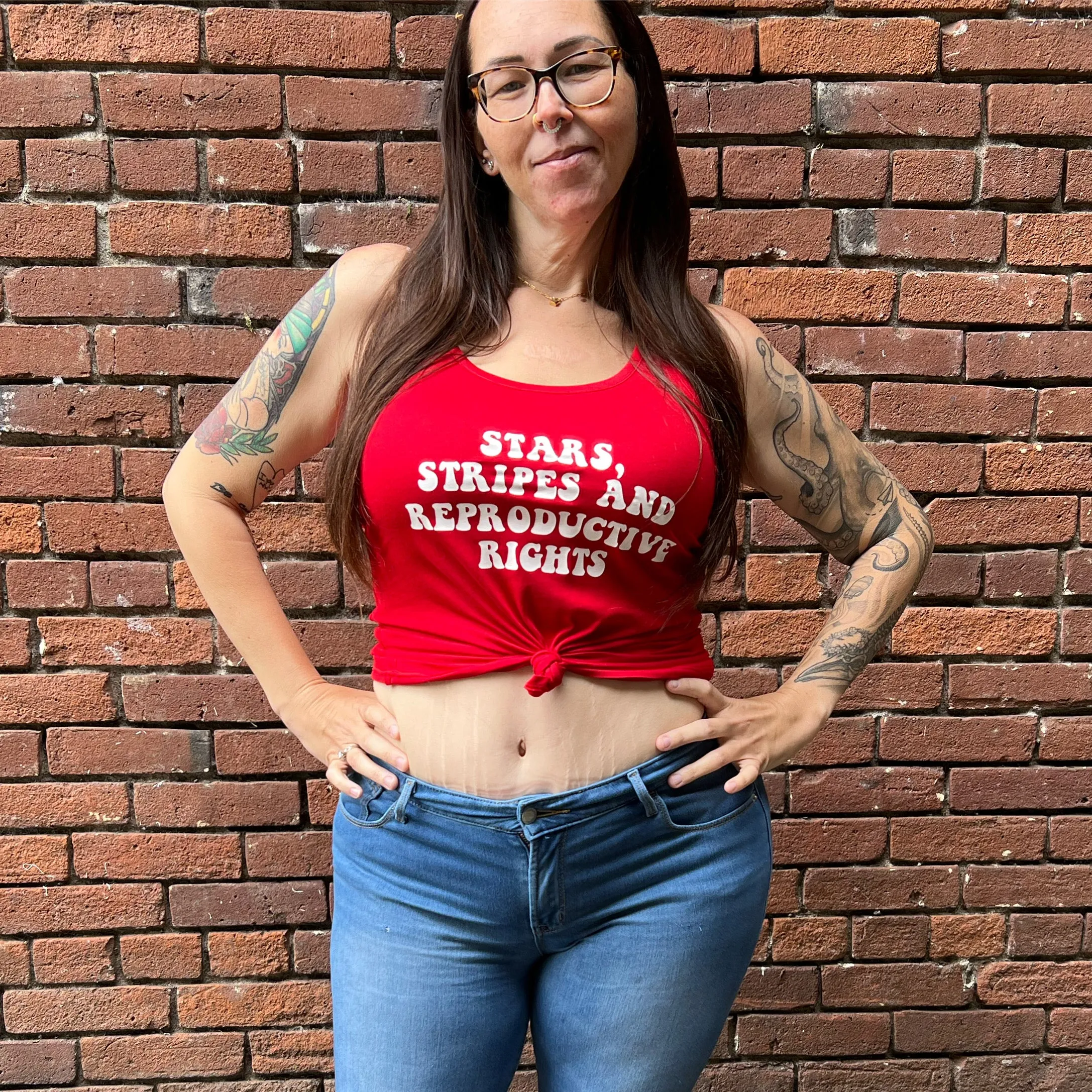 Stars Stripes and Reproductive Rights Pro Choice Adult Tee or Tank