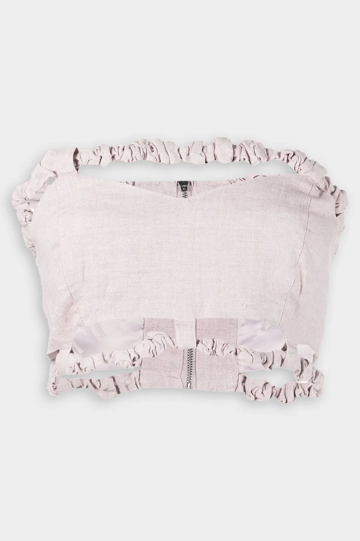 Strapless Crop Top in Light Lilac