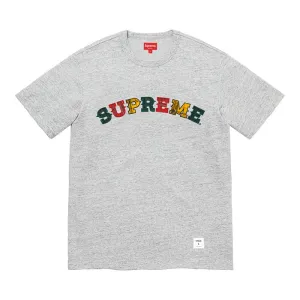Supreme Plaid Appliqué S/S Top- Heather Grey