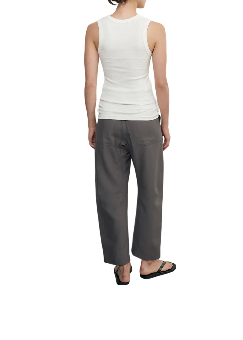 Textured Knit Sleeveless U - Vanilla