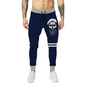 THE ARCHER Men's Cotton Regular Fit Track Pant (M, Navy)