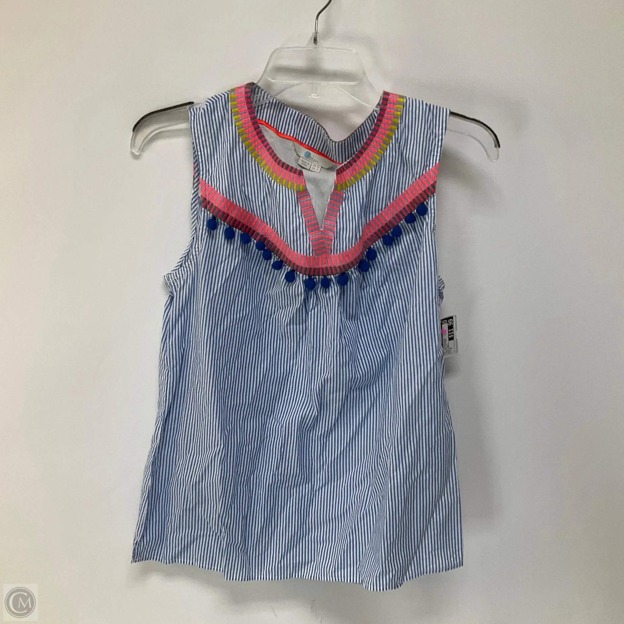 Top Sleeveless By Boden In Striped Pattern, Size: 6