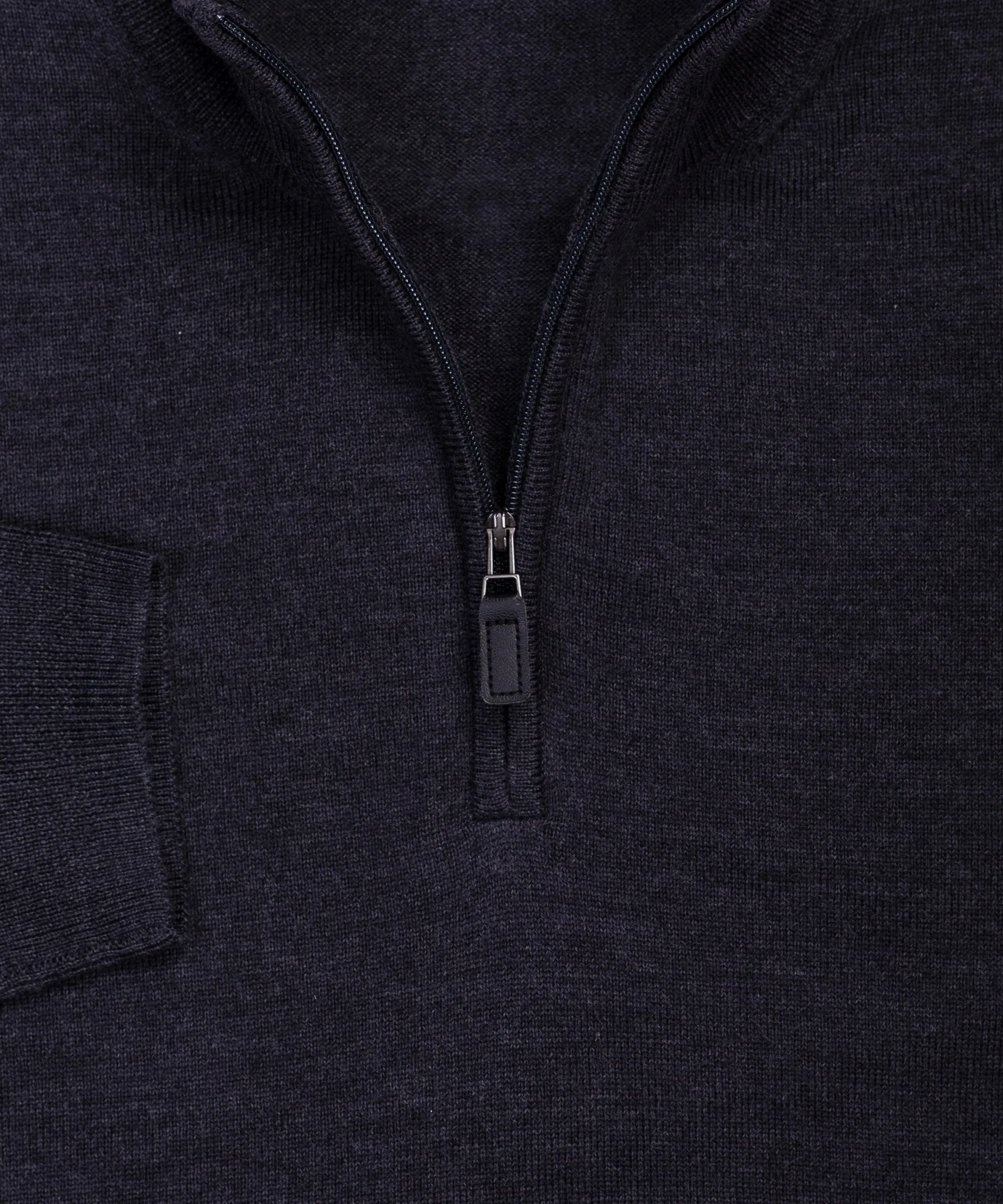 Ultra-fine Zegna Baruffa Half-Zip Merino Wool Sweater - Charcoal