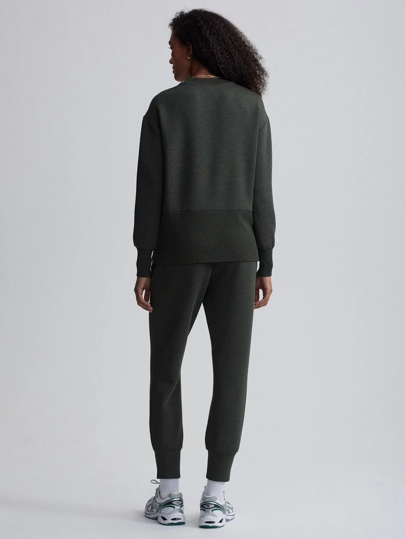 Varley Lowry Sweat in Olive Marl
