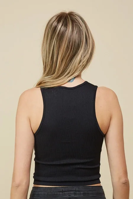 Von Dutch Front Button Tank Top