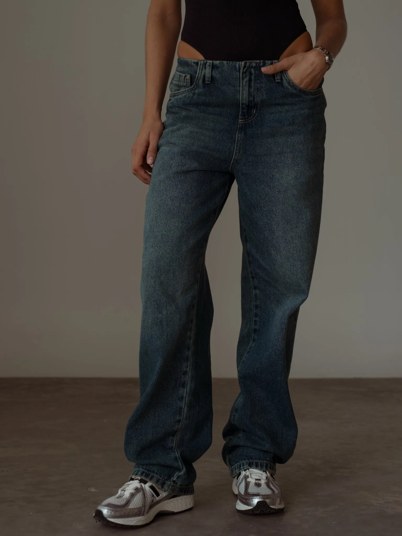 WAISTLESS  JEAN  - 20S DIRTY BLUE