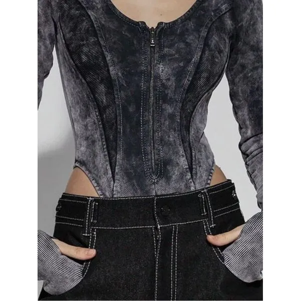 Washed and distressed tight top