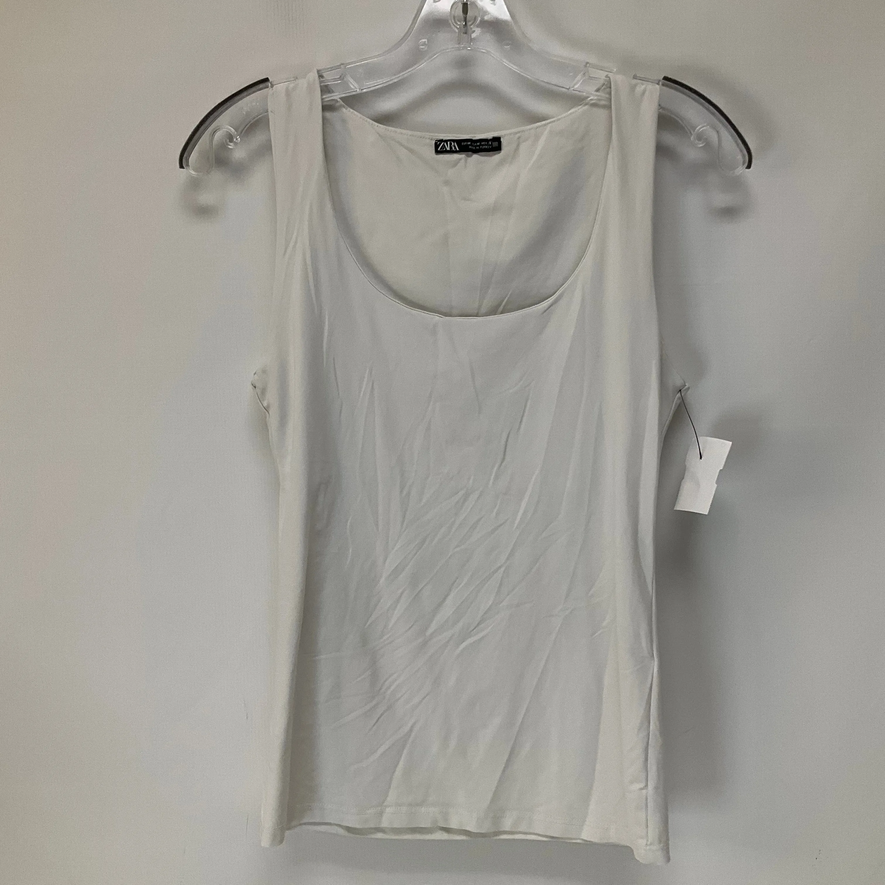 White Top Sleeveless Basic Zara, Size M