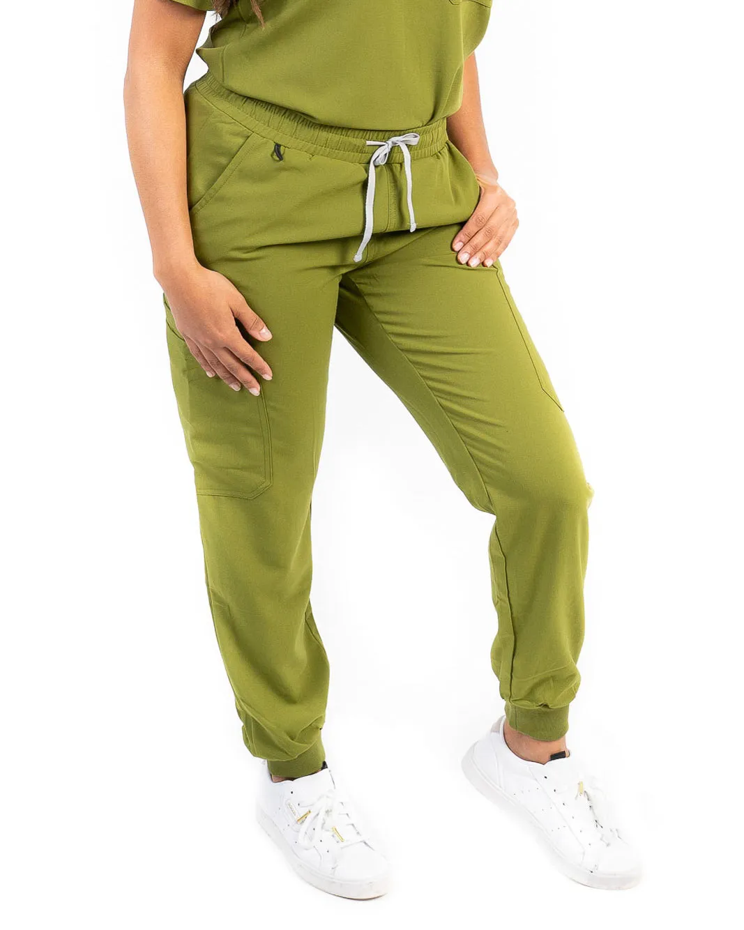 Women's Olive Jogger Scrub Pants