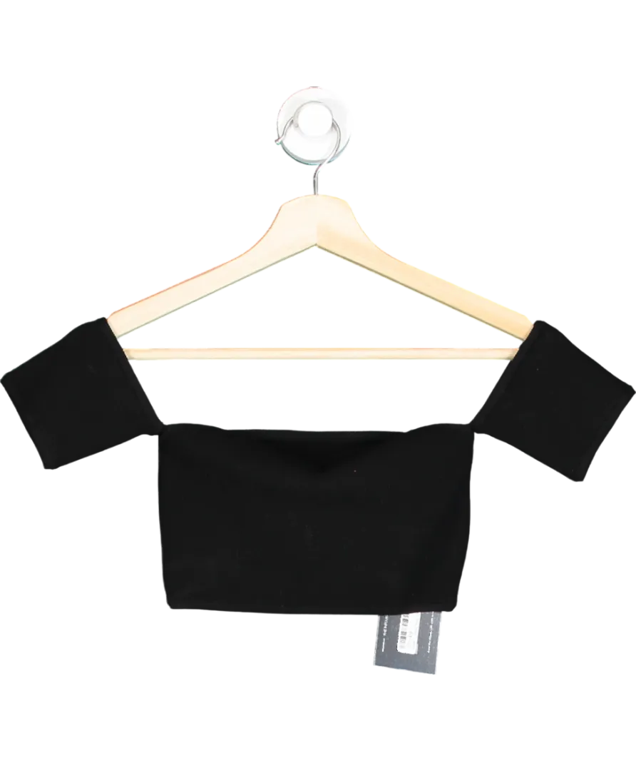 WRSTBHVR Black Ribbed Knit Crop Top UK XS