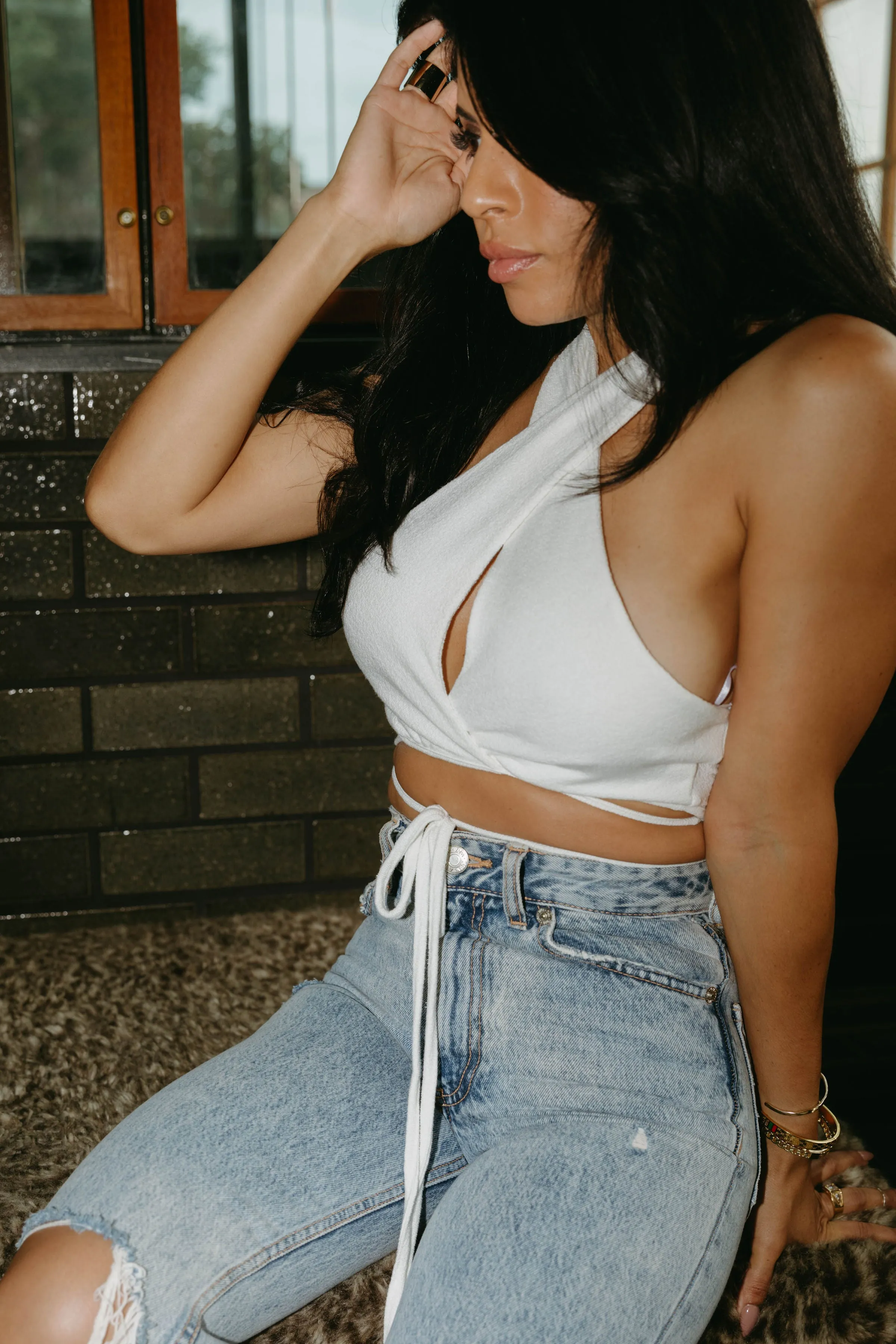 You Gotta Be Wrap Crop Top in Ivory